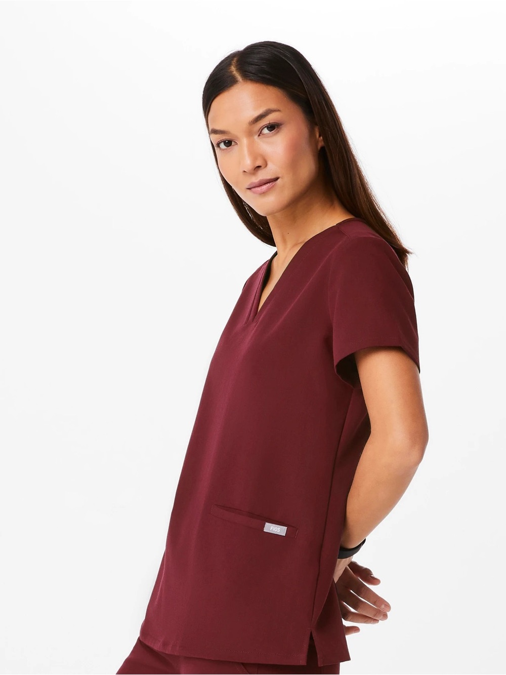 FIGS Burgundy Set: Casma Top and Zamora bottoms both size S